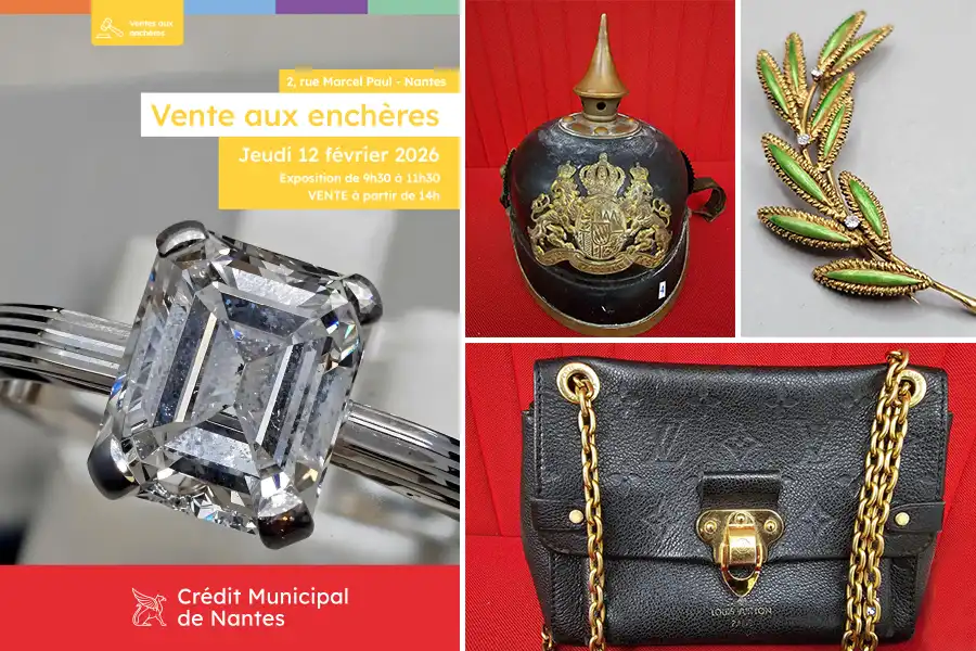 Vente aux enchères à Nantes jeudi 12 février au Crédit Municipal